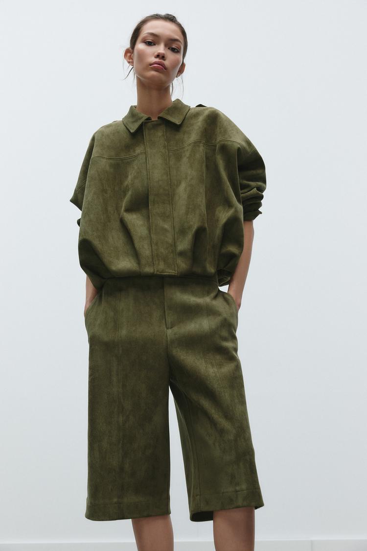 Lara faux Suede Bomber Jacket