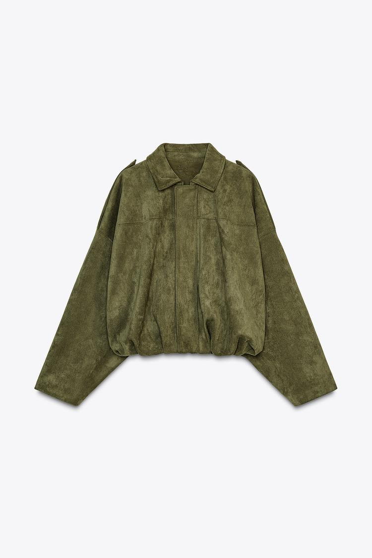 Lara faux Suede Bomber Jacket