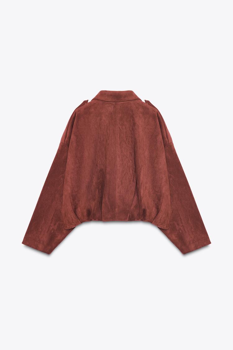 Lara faux Suede Bomber Jacket