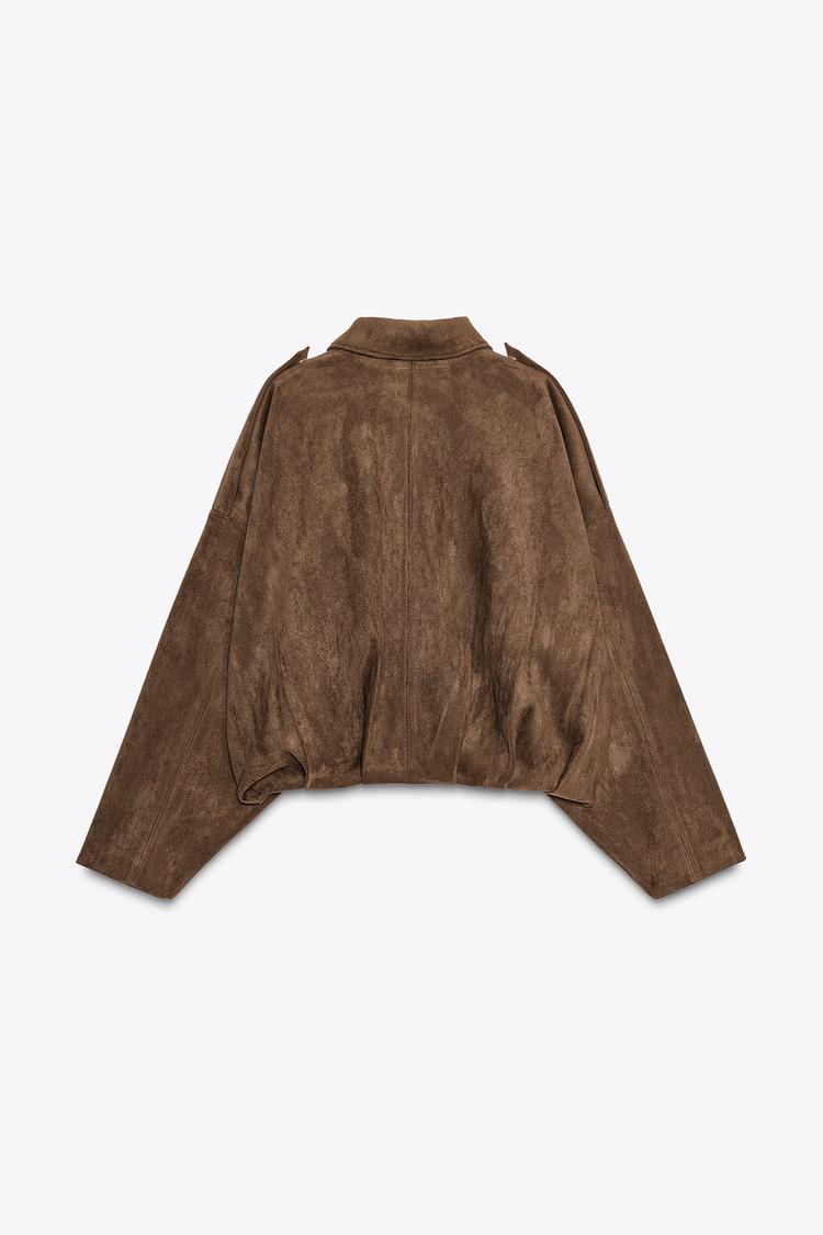 Lara faux Suede Bomber Jacket