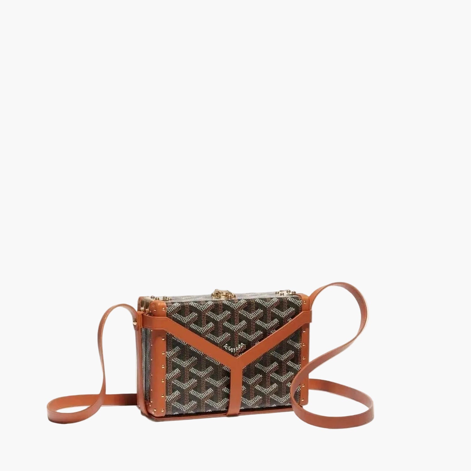 Minaudia Trunk Bag structured vegan leather evening clutch with monogram finish and secure hardware