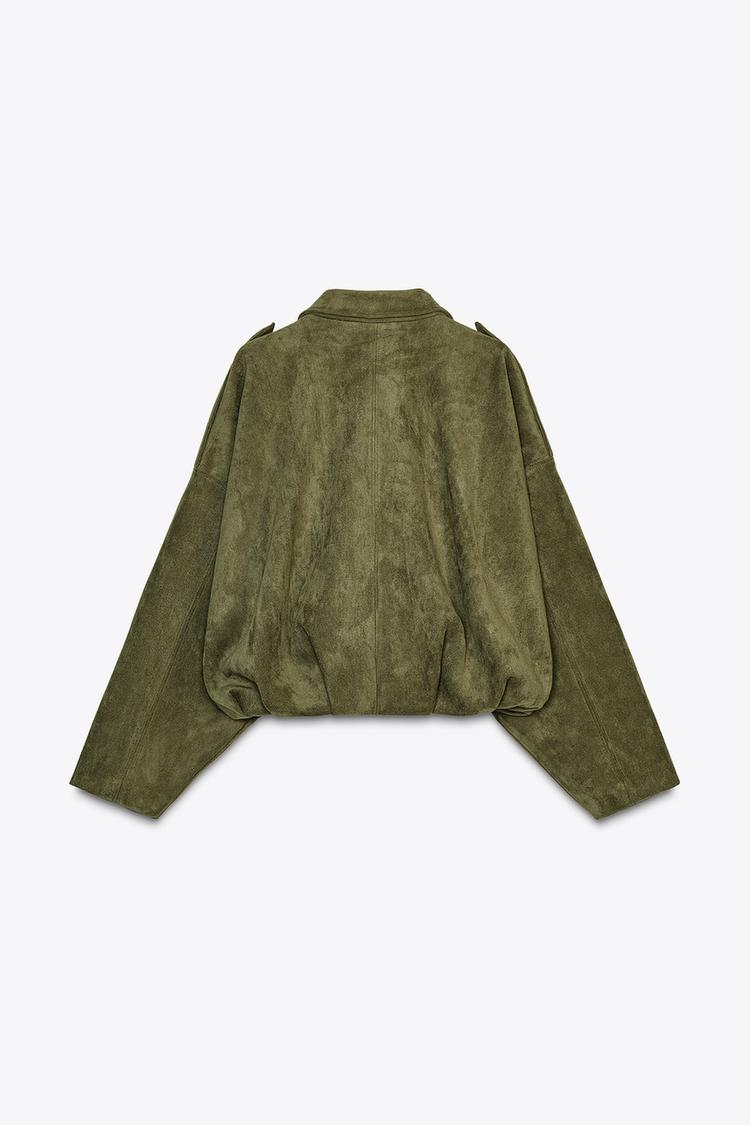 Lara faux Suede Bomber Jacket