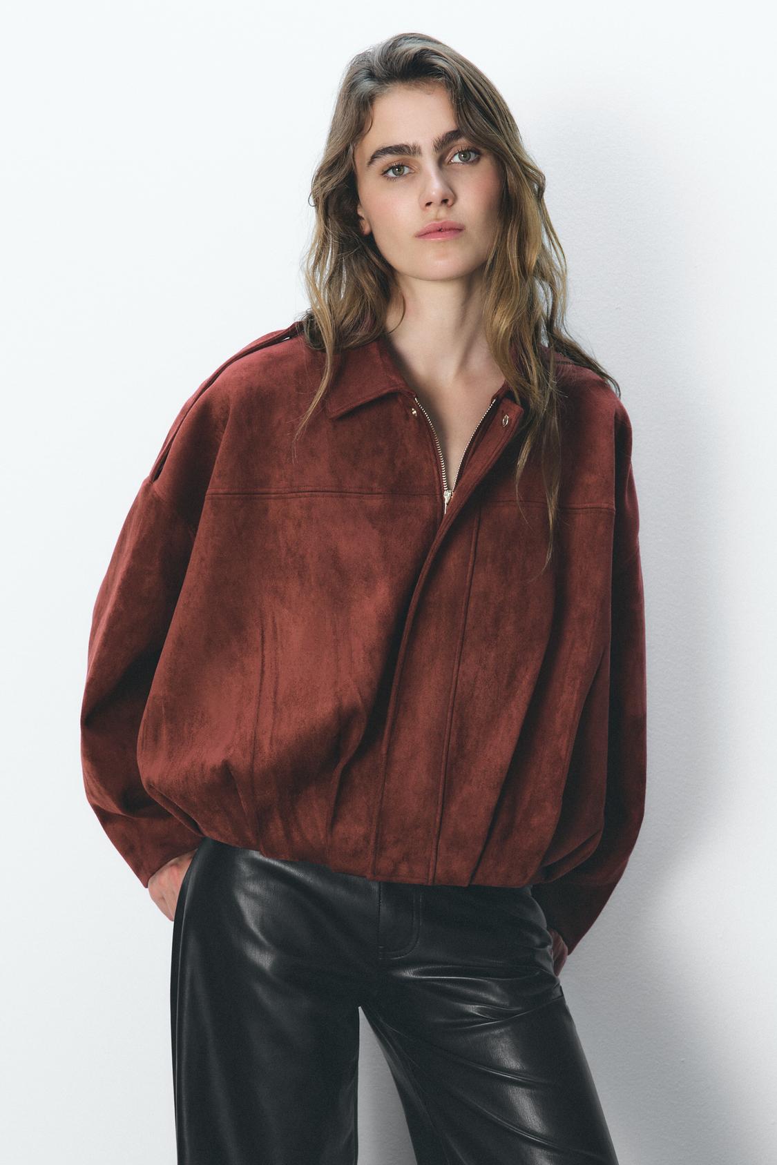 Lara faux Suede Bomber Jacket