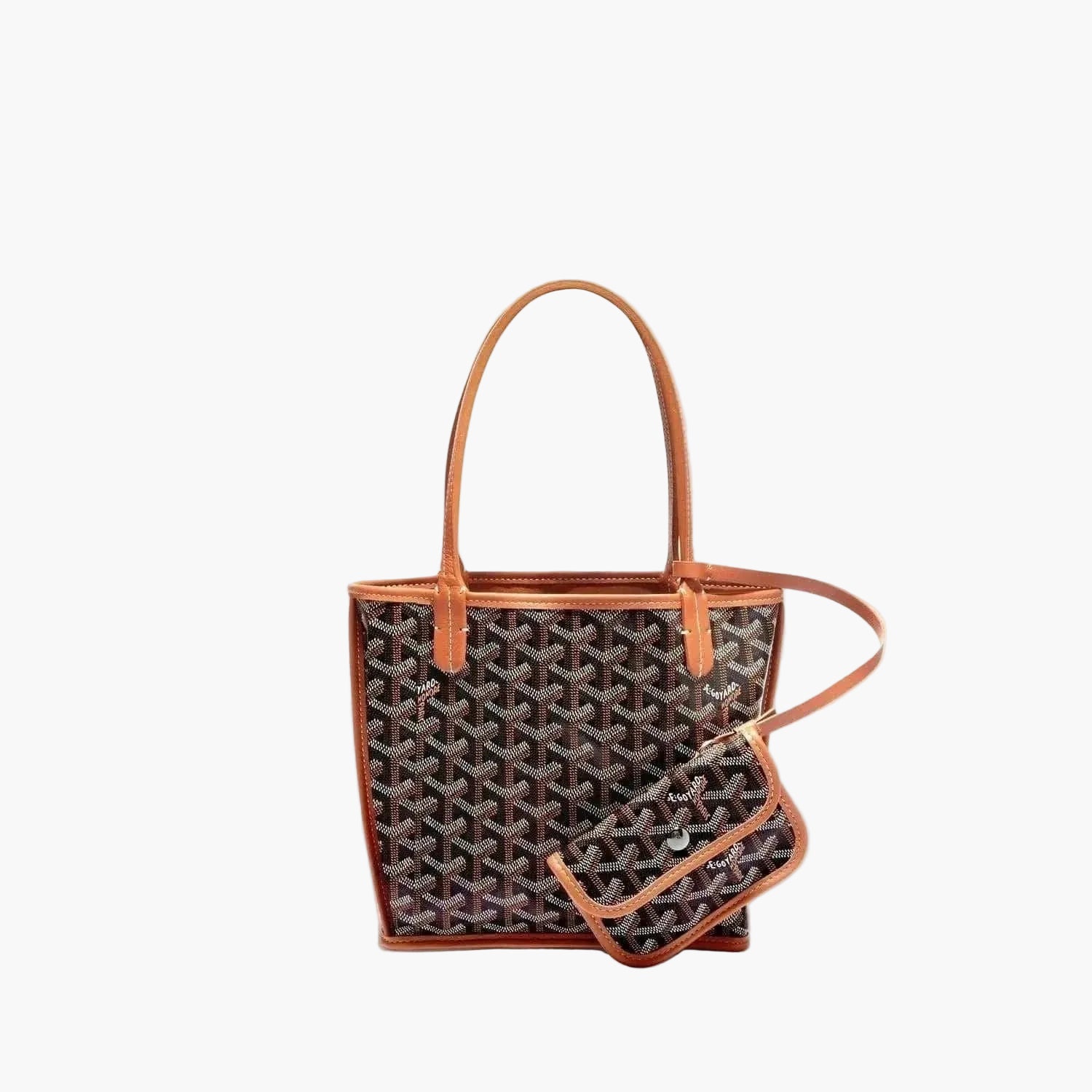 Élodie Mini Tote with geometric pattern and matching detachable pouch, compact and chic design