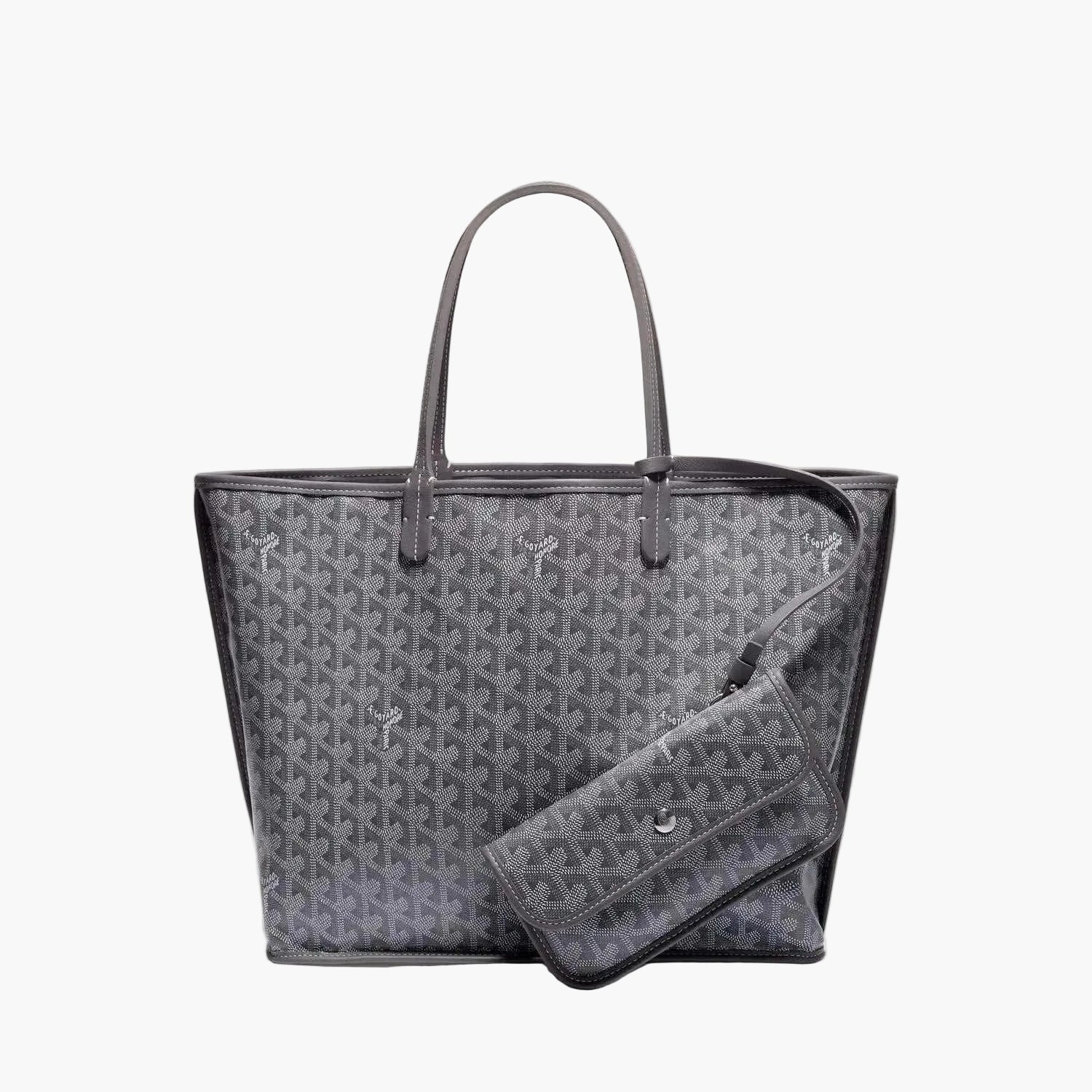Élodie Tote Bag with signature pattern and matching detachable pouch, available in medium and large sizes, perfect for daily use or travel